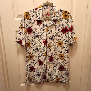 Good Vibes mens floral‎ short sleeve shirt